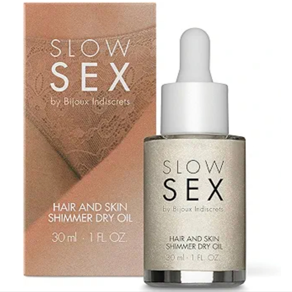 Slow Sex Gold Shimmer Dry Oil - Coconut Scent 1 fluid oz.